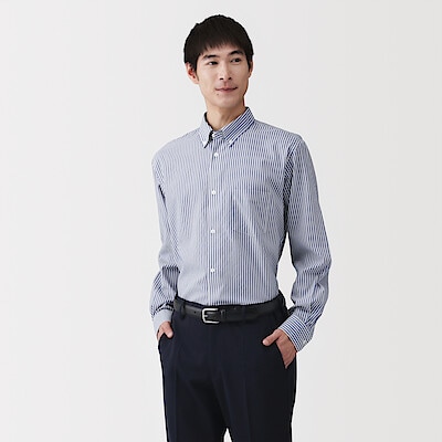 紳士　ノンアイロンボタンダウン長袖シャツ