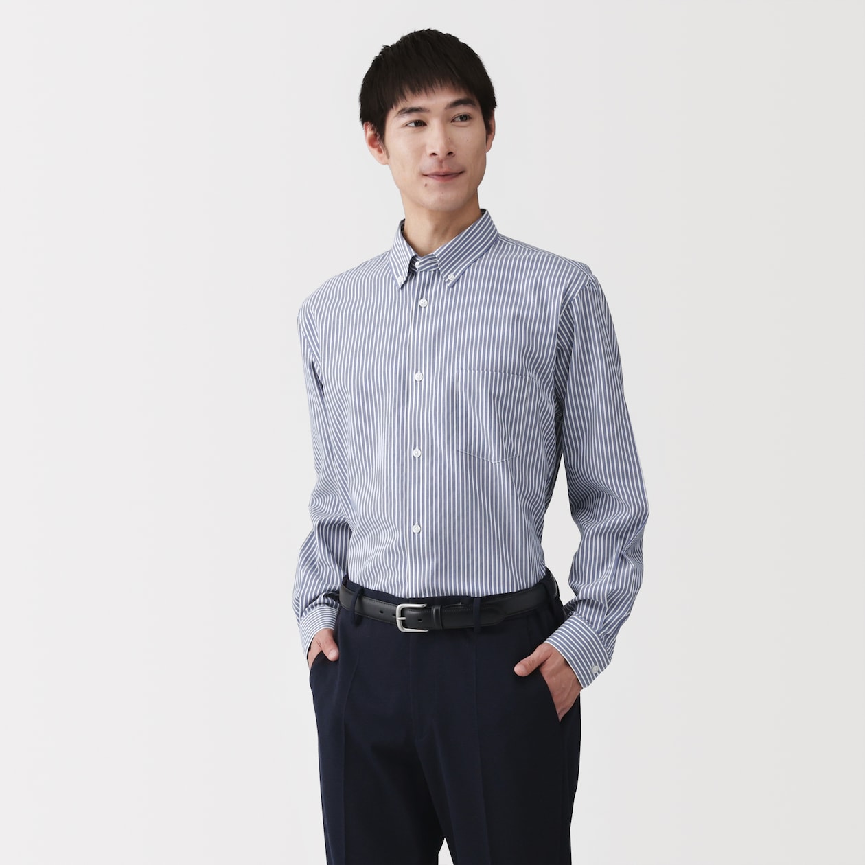 紳士　ノンアイロンボタンダウン長袖シャツ