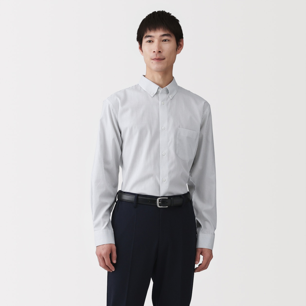 紳士　ノンアイロンボタンダウン長袖シャツ