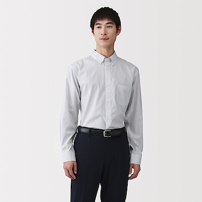 紳士　ノンアイロンボタンダウン長袖シャツ