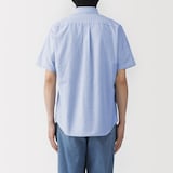 紳士　洗いざらしオックスボタンダウン半袖シャツ
