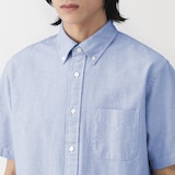 紳士　洗いざらしオックスボタンダウン半袖シャツ