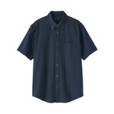 紳士　洗いざらしオックスボタンダウン半袖シャツ