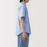 紳士　洗いざらしオックスボタンダウン半袖シャツ