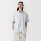 紳士　洗いざらしオックスボタンダウン半袖シャツ