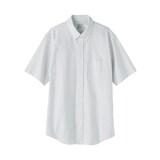 紳士　洗いざらしオックスボタンダウン半袖シャツ