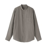 紳士　カポック混二重ガーゼスタンドカラー長袖シャツ（ＯＳ）