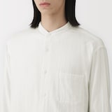 紳士　カポック混二重ガーゼスタンドカラー長袖シャツ（ＯＳ）