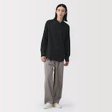 紳士　カポック混二重ガーゼスタンドカラー長袖シャツ（ＯＳ）