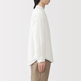 紳士　カポック混二重ガーゼスタンドカラー長袖シャツ（ＯＳ）