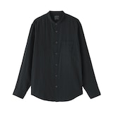 紳士　カポック混二重ガーゼスタンドカラー長袖シャツ（ＯＳ）