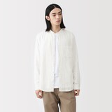 紳士　カポック混二重ガーゼスタンドカラー長袖シャツ（ＯＳ）