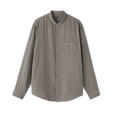 紳士　カポック混二重ガーゼスタンドカラー長袖シャツ（ＯＳ）