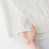 紳士　カポック混二重ガーゼスタンドカラー長袖シャツ（ＯＳ）