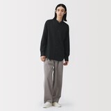 紳士　カポック混二重ガーゼスタンドカラー長袖シャツ（ＯＳ）