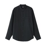 紳士　カポック混二重ガーゼスタンドカラー長袖シャツ（ＯＳ）