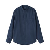 紳士　カポック混二重ガーゼスタンドカラー長袖シャツ（ＯＳ）