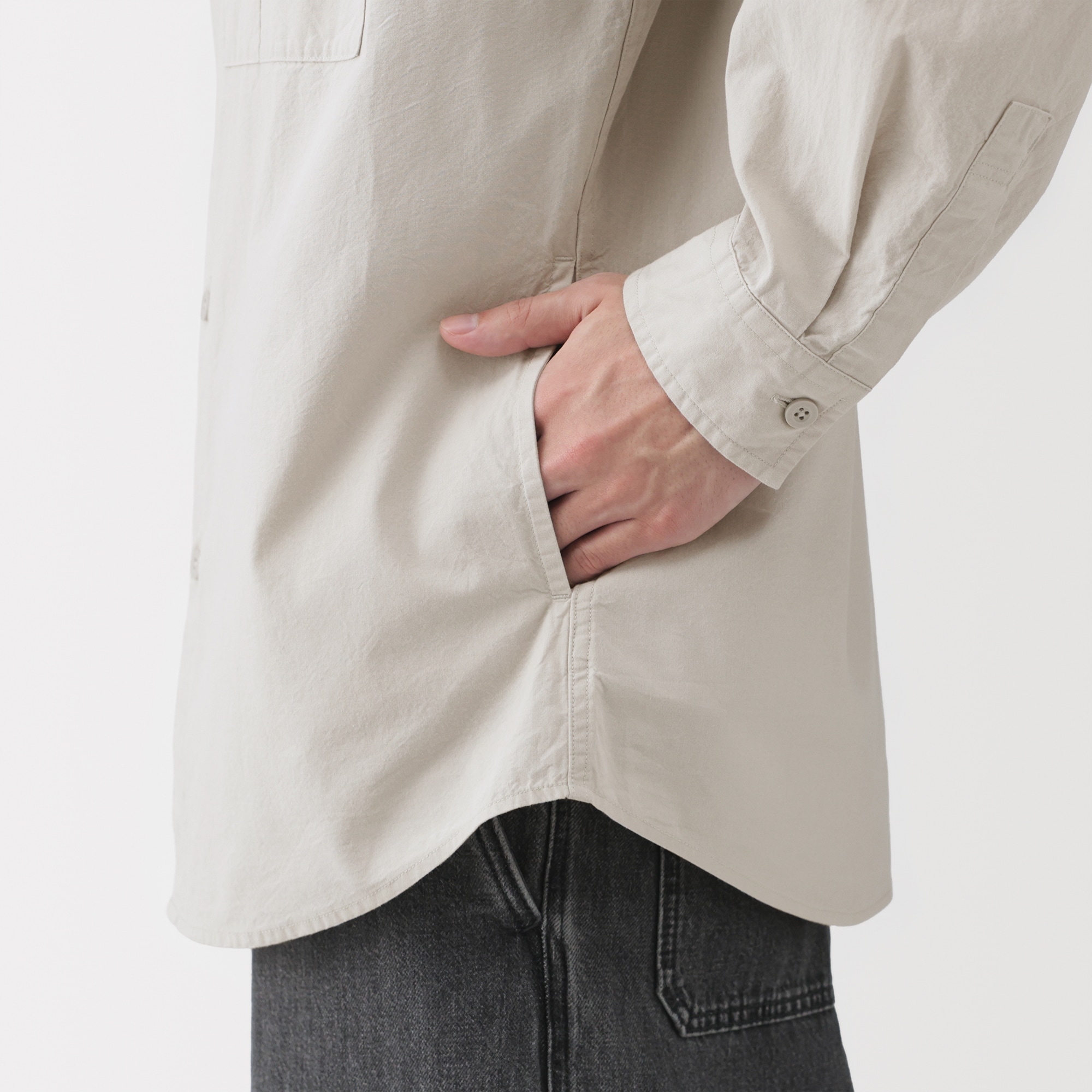 紳士　洗いざらしブロードオーバーシャツ