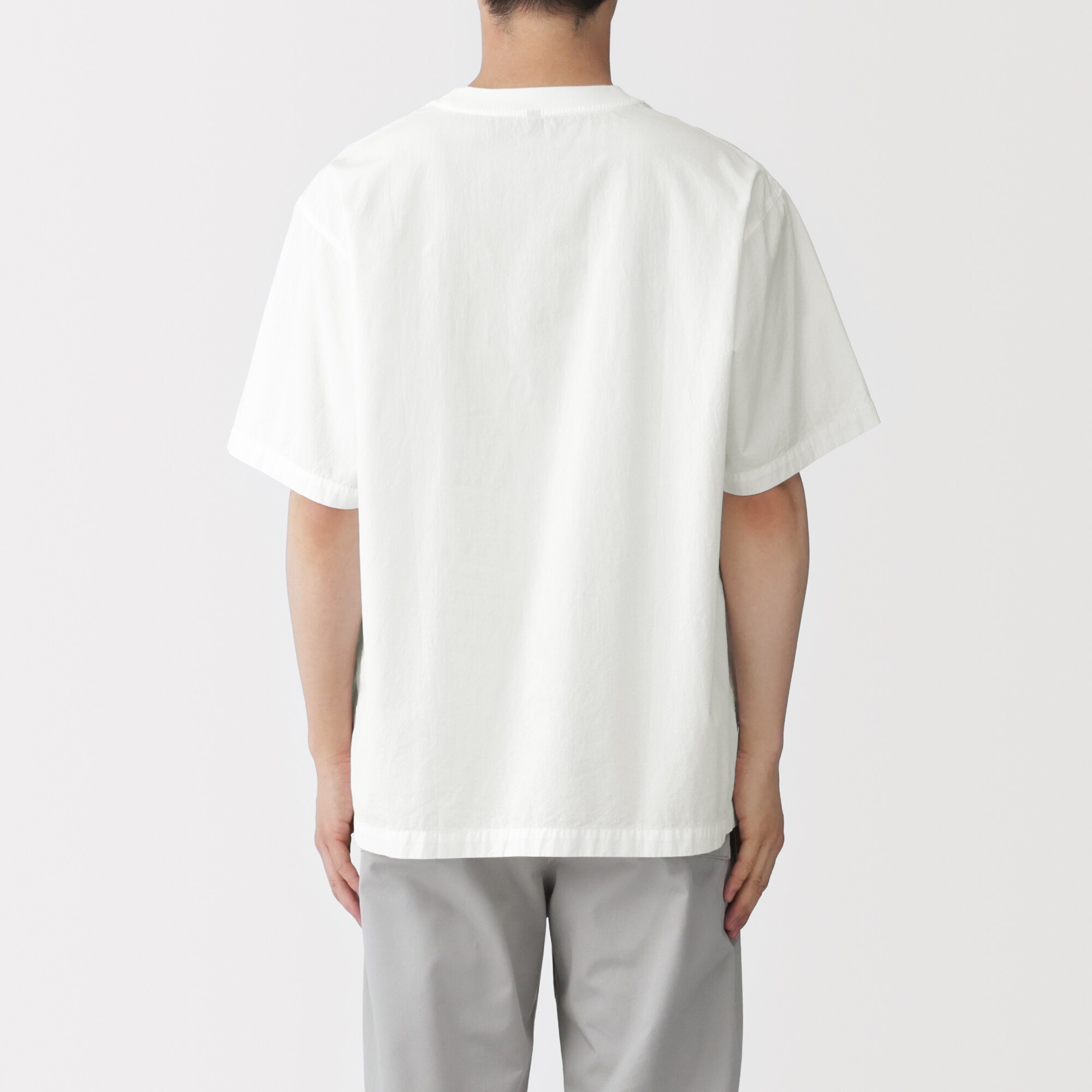 紳士　涼感クルーネック半袖布帛Ｔシャツ