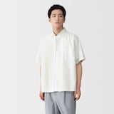 紳士　涼感半袖布帛シャツ