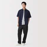 紳士　涼感半袖布帛シャツ