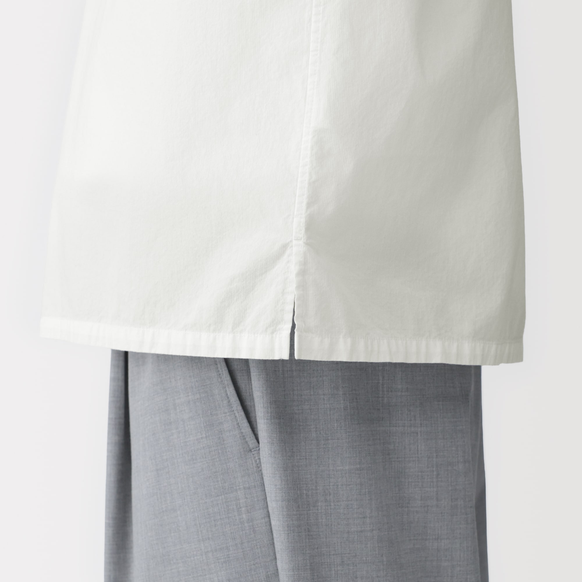 紳士　涼感半袖布帛シャツ