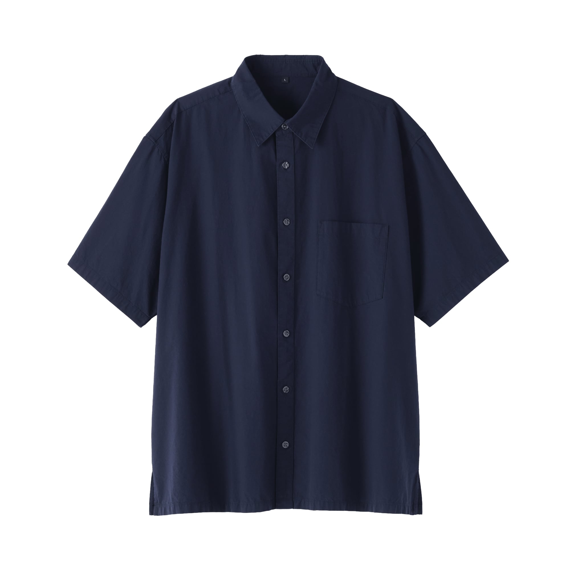 紳士　涼感半袖布帛シャツ