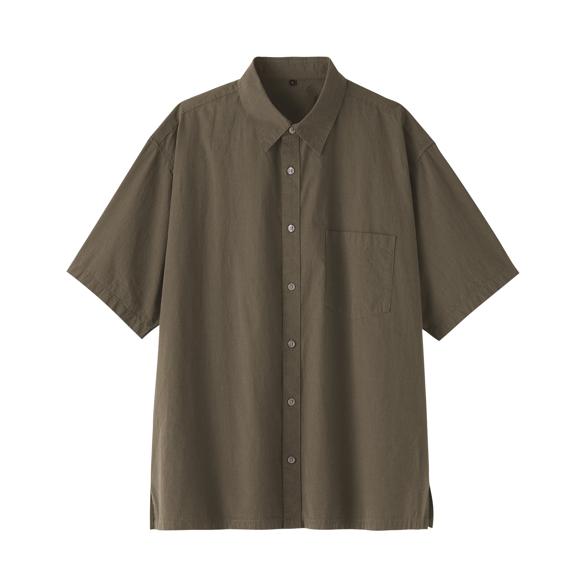 紳士　涼感半袖布帛シャツ