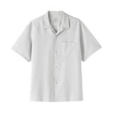 紳士　風を通すストレッチサッカーオープンカラー半袖シャツ