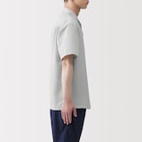 紳士　風を通すストレッチサッカーオープンカラー半袖シャツ