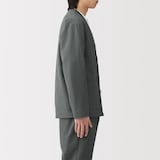 紳士　風を通すストレッチサッカーカーディガン