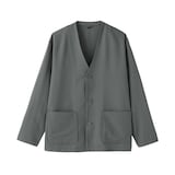 紳士　風を通すストレッチサッカーカーディガン