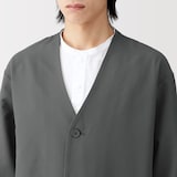 紳士　風を通すストレッチサッカーカーディガン