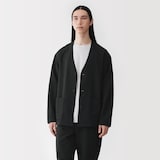 紳士　風を通すストレッチサッカーカーディガン