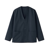 紳士　風を通すストレッチサッカーカーディガン