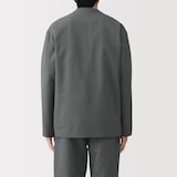 紳士　風を通すストレッチサッカーカーディガン