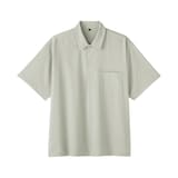 紳士　風を通す半袖布帛ポロシャツ