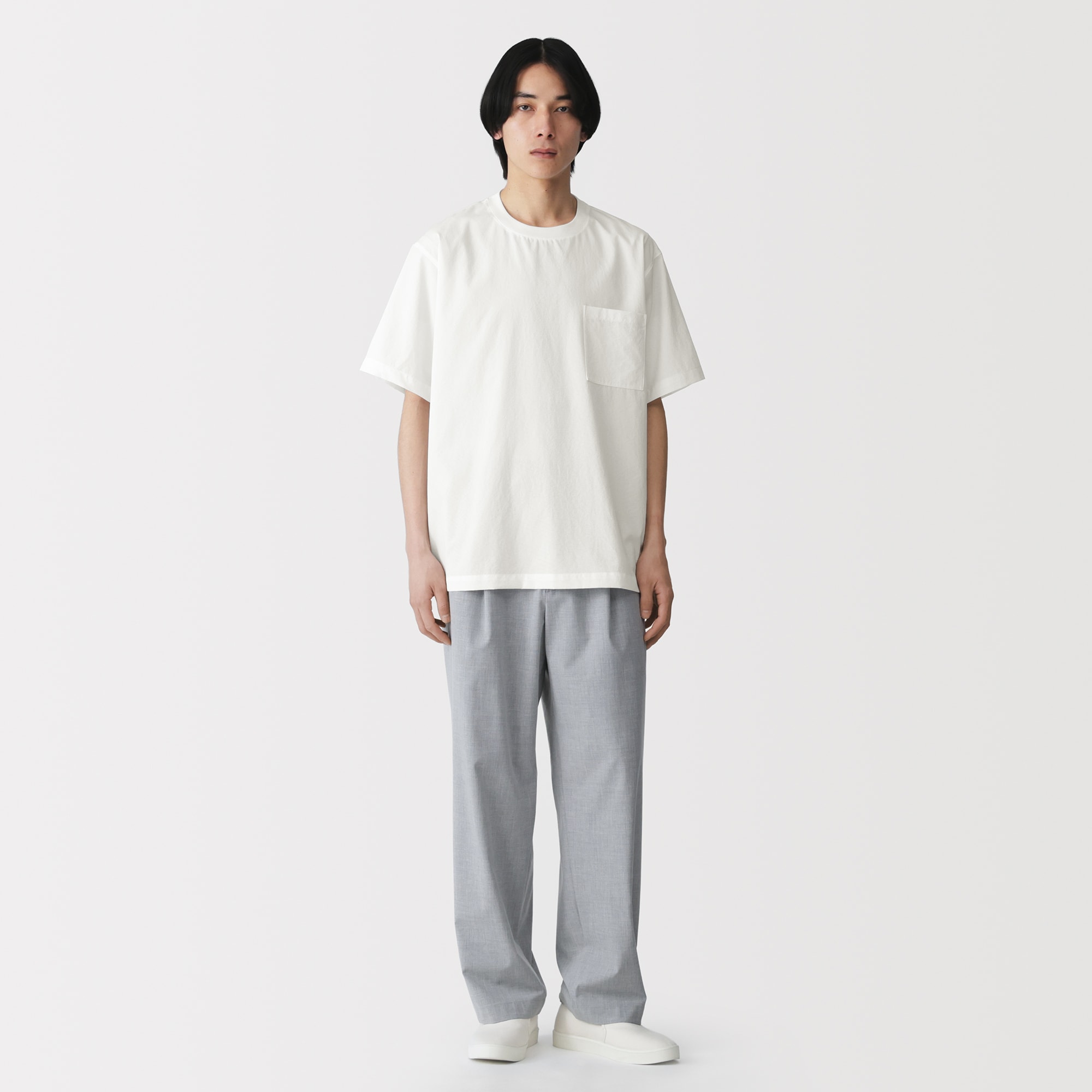 紳士 風を通す半袖布帛Tシャツ | 無印良品