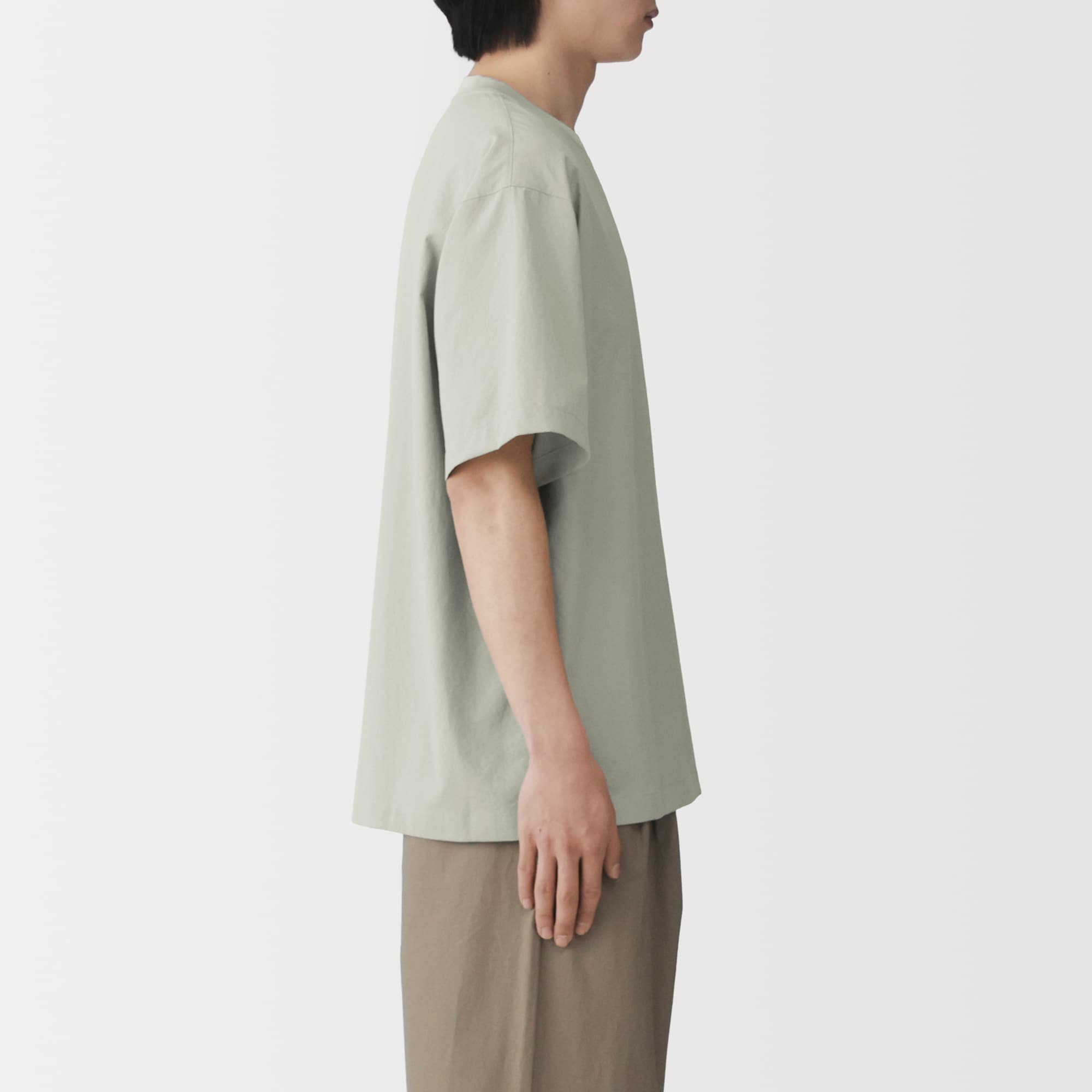 紳士　風を通す半袖布帛Ｔシャツ