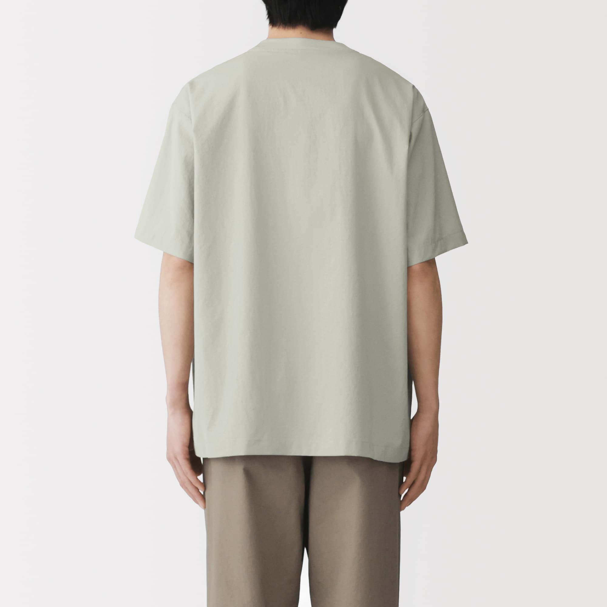 紳士　風を通す半袖布帛Ｔシャツ