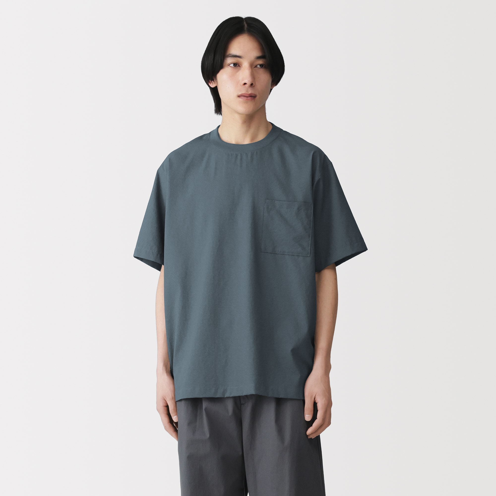 紳士 風を通す半袖布帛Tシャツ | 無印良品