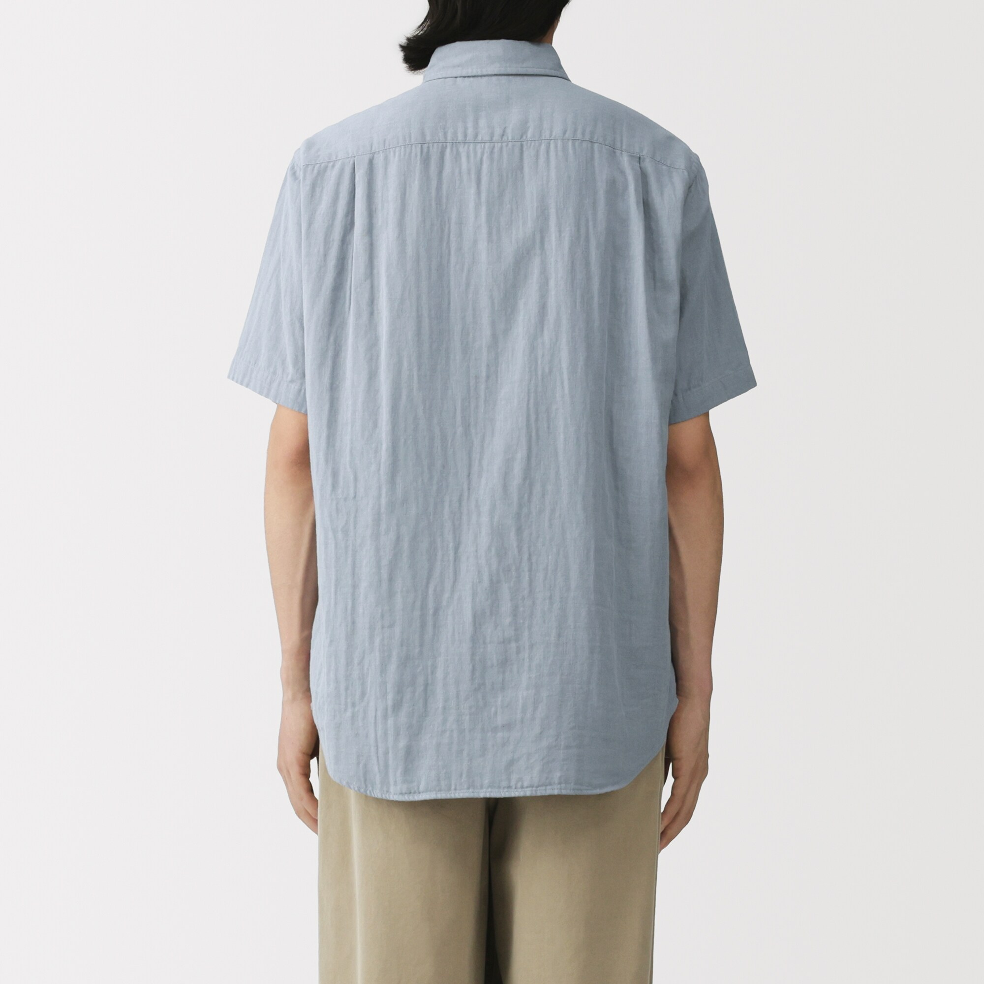 紳士　カポック混二重ガーゼ半袖シャツ（ＯＳ）