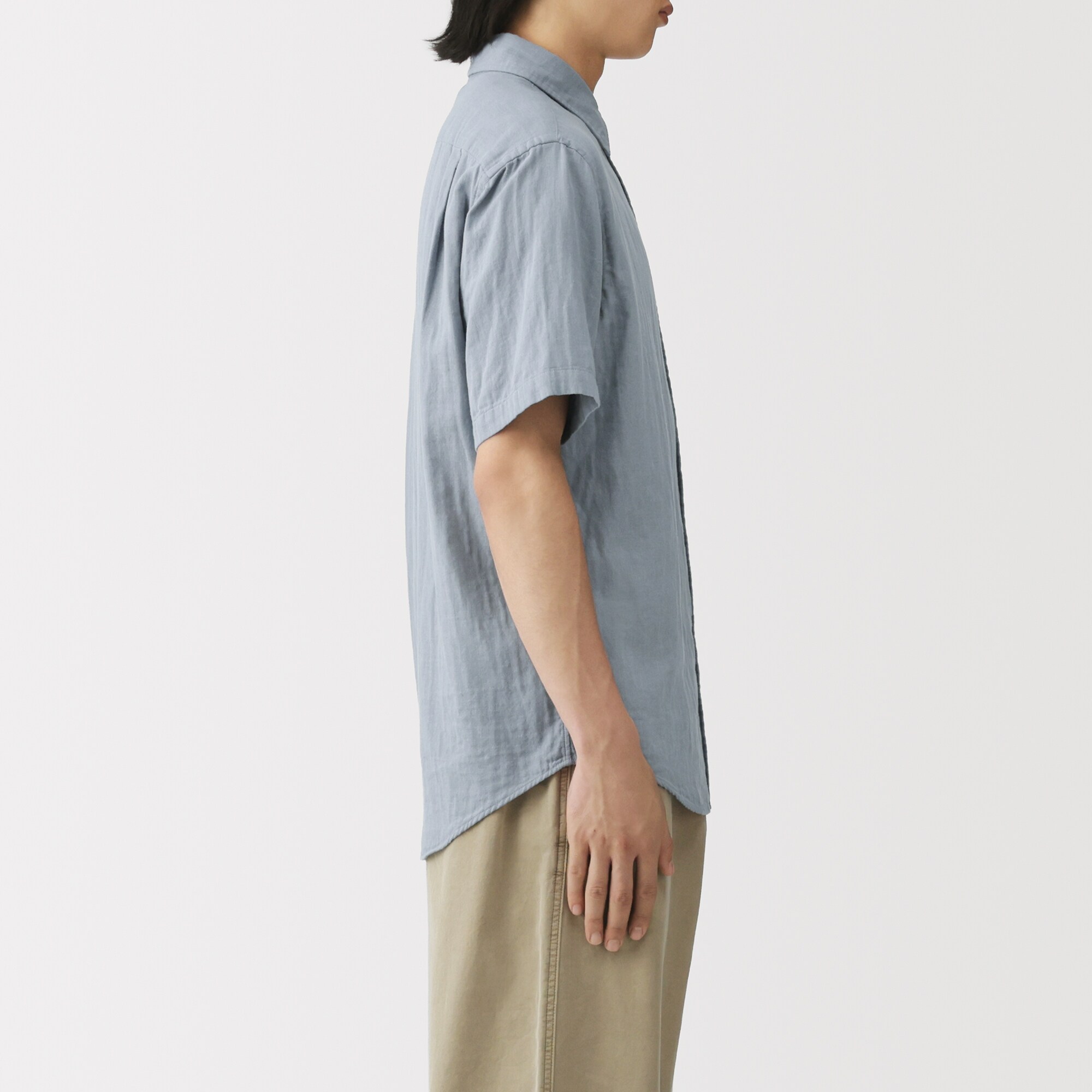 紳士　カポック混二重ガーゼ半袖シャツ（ＯＳ）