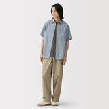 紳士　カポック混二重ガーゼ半袖シャツ（ＯＳ）