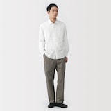 紳士　風を通すストレッチサッカー長袖シャツ