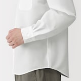 紳士　風を通すストレッチサッカー長袖シャツ