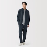 紳士　風を通すストレッチサッカー長袖シャツ