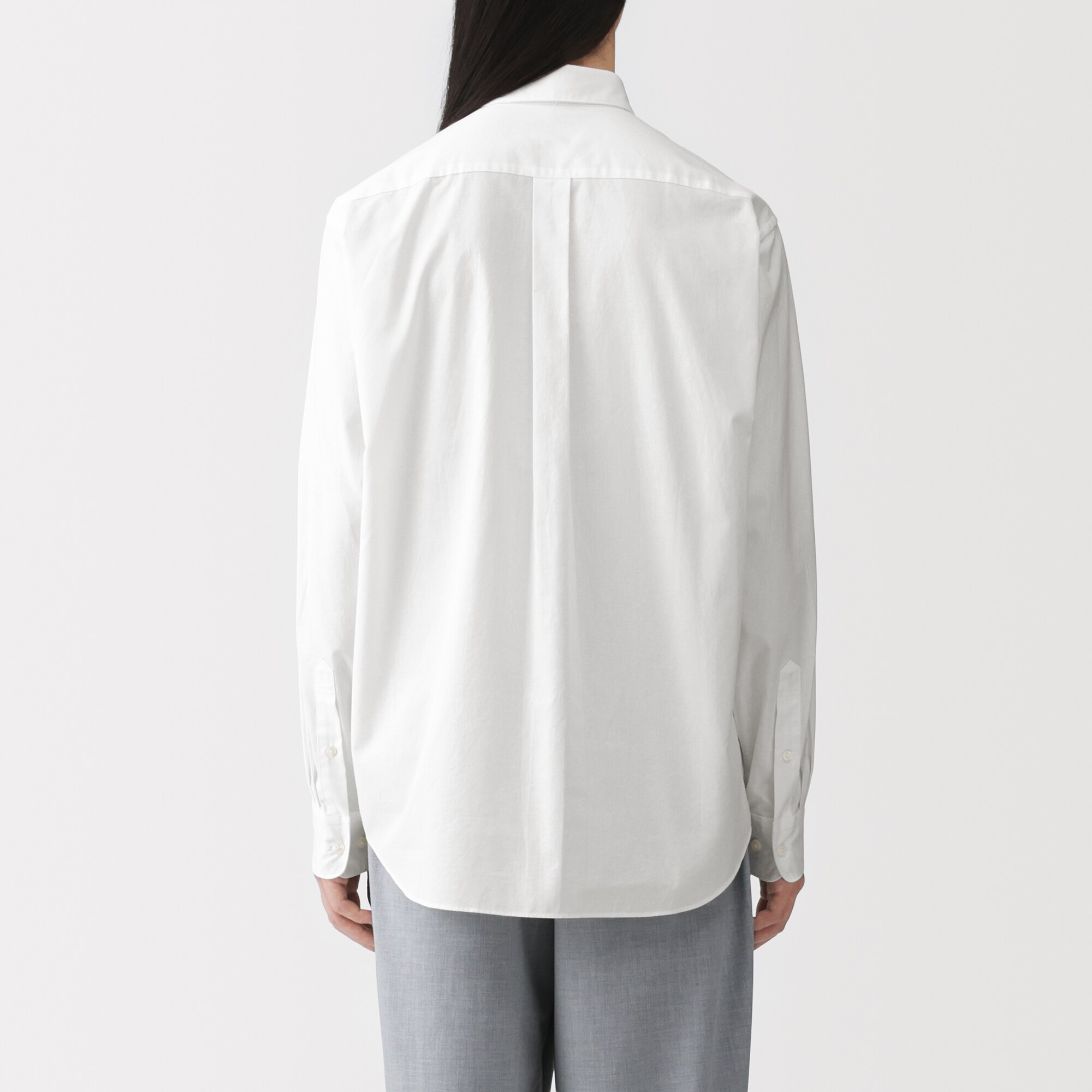 紳士　洗いざらしブロード長袖シャツ