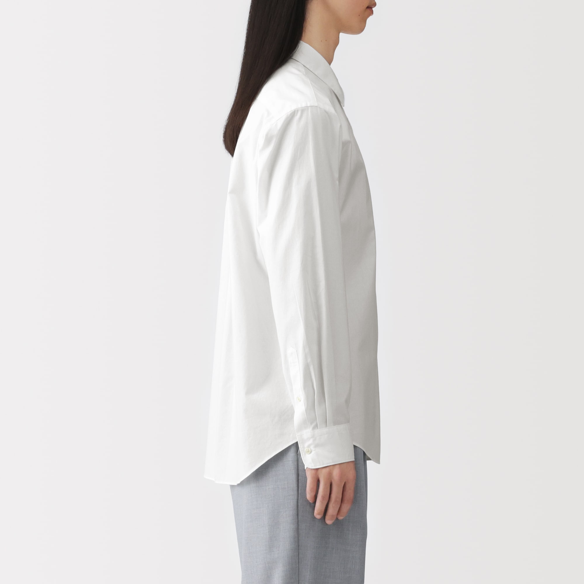 紳士　洗いざらしブロード長袖シャツ