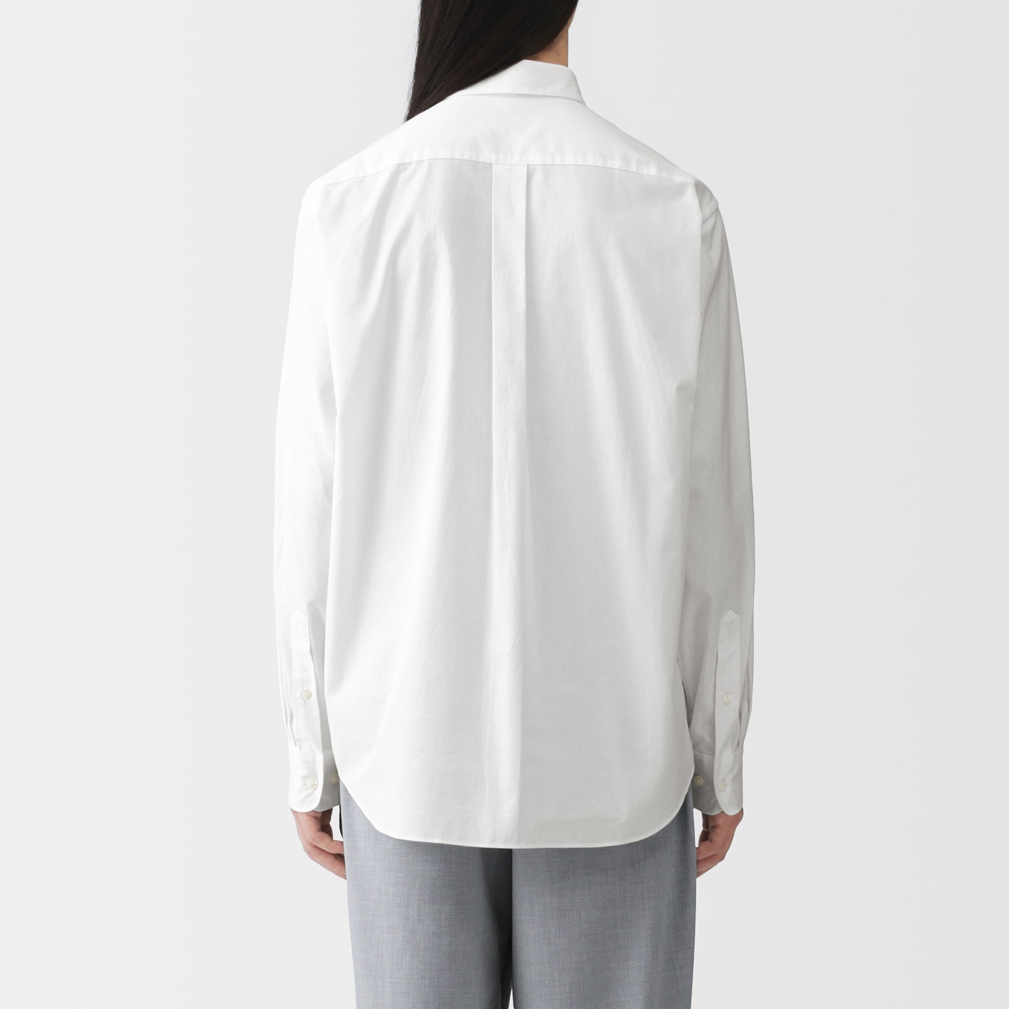 紳士　洗いざらしブロード長袖シャツ